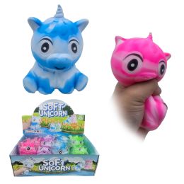 12 pieces 4.5 inch Squeeze TiE-Dye Unicorn - 4 Asst. Colors - Slime & Squishees