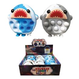12 pieces 3.5 inch Squeeze 3d Pop It Shark - Slime & Squishees