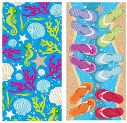 12 pieces 60" X 30" Beach Towel Assortment 4 - Beach Towels