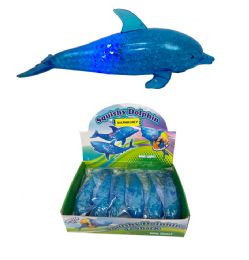 12 pieces 8 inch Light Up Squishy Dolphin W/ Gel Beads - Slime & Squishees