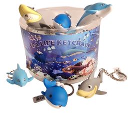 24 Wholesale Shark, Dolphin, And Whale Keychain W/light & Sound