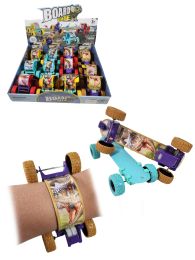 12 Wholesale 6 inch Dinosaur Skateboard Slap Bracelet