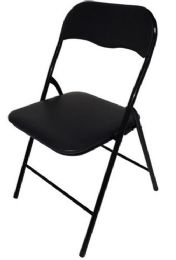 6 Pieces Metal Folding Padded Chair In Black - Chairs