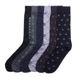 120 Pairs Knocker Men's Patterned Dress Socks - Mens Dress Sock