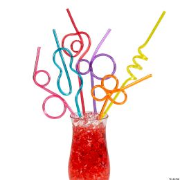 600 Pieces Funny Shapes Silly Straws - Straws and Stirrers