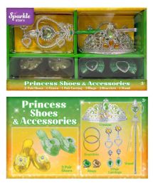 8 pieces Princess Shoes & AccessorieS- Green/yellow 2 Pair - Girls Toy Sets