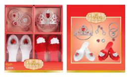 12 pieces 2 Pair Shoes & Tiara - Red/ White - Girls Toy Sets