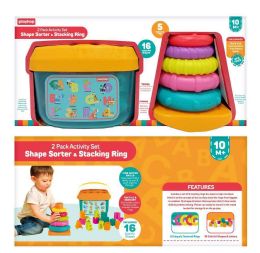 4 pieces 2 Pack Activity Set Shape Sorter & Stacking Ring - Baby Toys