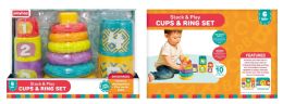 8 pieces Cups and Ring Combo Set 2 In 1 - Baby Toys