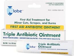144 pieces Globe Triple Antibiotic Ointment  1 oz - First Aid For Donation