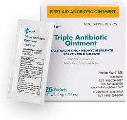 80 pieces Globe Triple Antibiotic Ointment Unit Dose 25/box 0.9g - First Aid For Donation