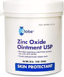 24 pieces Globe Zinc Oxide 20% Ointment Jar 16 oz - First Aid For Donation