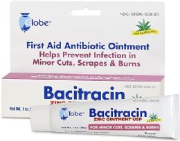 144 pieces Globe Bacitracin Zinc With Aloe  Ointment  1 oz - First Aid For Donation