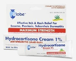 144 pieces Globe Hydrocortisone 1% Cream With Aloe 1oz - First Aid For Donation