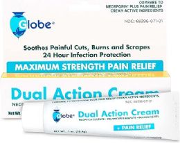 144 pieces Globe Triple Antibiotic Plus Pain Cream (dual Action)  1 oz - First Aid For Donation