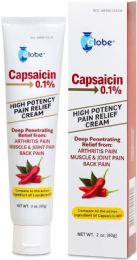 144 pieces Globe Capsaicin 0.1% Pain Relief Cream 2 oz - First Aid For Donation