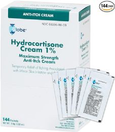 12 pieces Globe Hydrocortisone 1% Cream Unit Dose 144/box 0.9g - First Aid For Donation