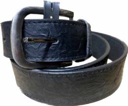 72 Pieces Plain Black Man Belt Assorted Sizes In Black - Mens Belts