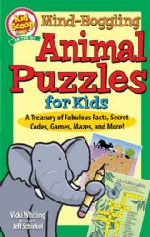 12 pieces MinD-Boggling Animal Puzzles For Kids - Kid's Activity Book - Crosswords, Dictionaries, Puzzle books