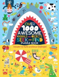 12 pieces Over 1000 Awesome Animals &objects Seek And Find Puzzle Book - Crosswords, Dictionaries, Puzzle books