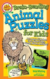 12 pieces BraiN-Bending Animal Puzzles For Kids - Crosswords, Dictionaries, Puzzle books