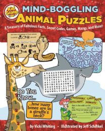 12 pieces MinD-Boggling Animal Puzzles - Children's Activity Book - Crosswords, Dictionaries, Puzzle books
