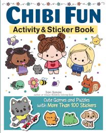 12 pieces Chibi Fun Activity & Sticker Book - Cute Games And Puzzles - Crosswords, Dictionaries, Puzzle books
