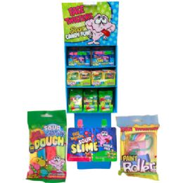 96 pieces Novelty Floor Shipper 36 Sour Candy Dough 36 Sour Slime Double Pack 24 Paint Roller Candy - Store