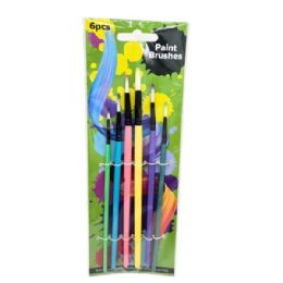 24 pieces 6 Piece Round Fine Tip Head Art Paint Brush Set - Paint, Brushes & Finger Paint