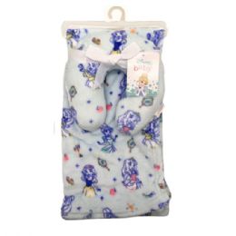 6 of Disney Princess Blue And Pink Baby Blanket With Neck Roll Pillow