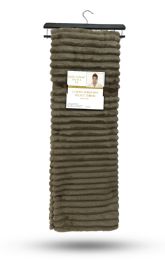 12 Pieces Corduroy Faux Fur Throw In Roasted Cashew 50x70 - Fleece & Sherpa Blankets