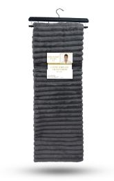 12 Pieces Corduroy Faux Fur Throw In Ultimate Gray 50x70 - Fleece & Sherpa Blankets