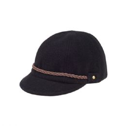 24 of Ladies' Wool Jockey Cap BLACK