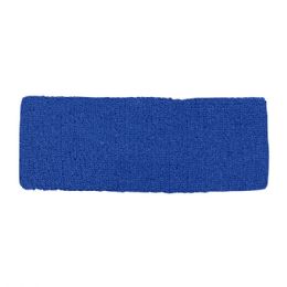 24 Pieces Cotton Terry Cloth Headband ROYAL - Fitness and Athletics