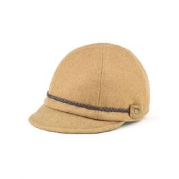 24 of Ladies' Wool Jockey Cap CAMEL