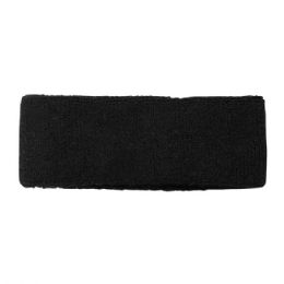 24 Pieces Cotton Terry Cloth Headband BLACK - Fitness and Athletics