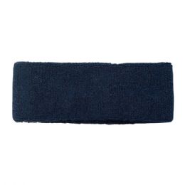 24 Pieces Cotton Terry Cloth Headband NAVY - Fitness and Athletics