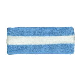 24 Pieces Cotton Terry Cloth Headband BLUE-WT - Fitness and Athletics