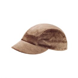 24 of 4 Panel Velour Fashion Cap BROWN
