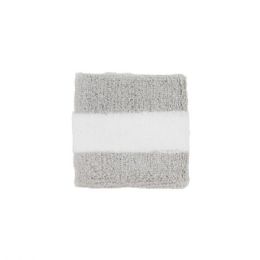 24 Pieces Cotton Terry Cloth Wristband GREY-WT - Fitness and Athletics