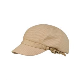 24 of Ladies' Fashion Knitted Wool Newsboy Cap CAMEL