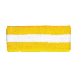 24 Pieces Cotton Terry Cloth Headband YELLOW-WT - Fitness and Athletics