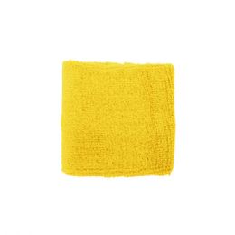 24 Pieces Cotton Terry Cloth Wrist Band YELLOW - Fitness and Athletics