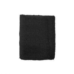 24 Pieces Cotton Terry Cloth Wristband BLACK - Fitness and Athletics