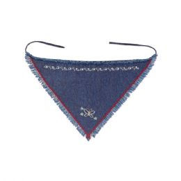 24 Pieces Washed Denim Kerchief Denim - Head Wraps