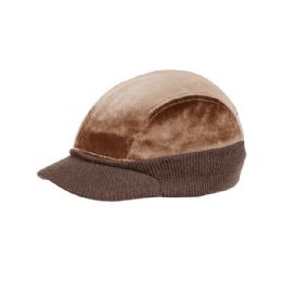 24 of 4 Panel Velour Fashion Cap BROWN