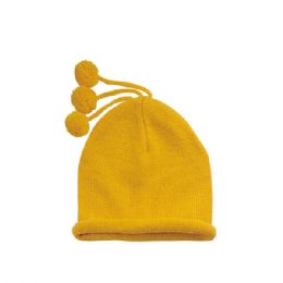 24 Pieces Youth Knitted Beanie YELLOW - Winter Beanie Hats