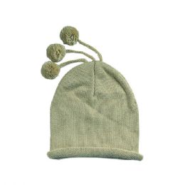 24 Pieces Youth Knitted Beanie Light GREEN - Winter Beanie Hats