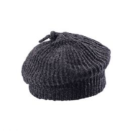 24 Pieces Chenille Knitted Beanie BLACK - Winter Beanie Hats