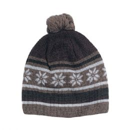 24 Pieces Wool Blend Knitted Beanie Dark Brown/Brown - Winter Beanie Hats